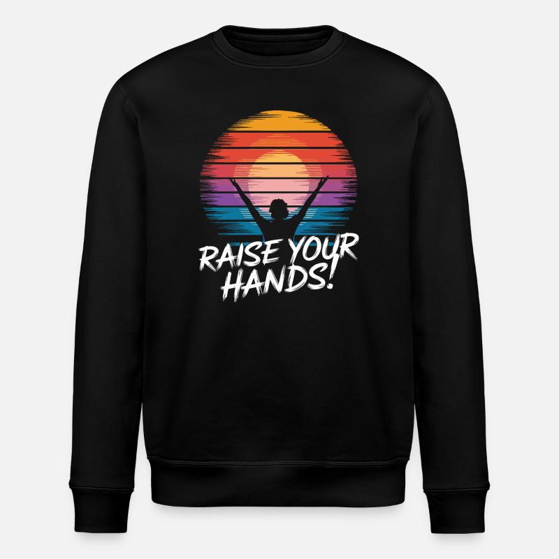 Sunset Silhouette with Inspirational Message - Stanley/Stella ROLLER Unisex Organic Sweatshirt - black