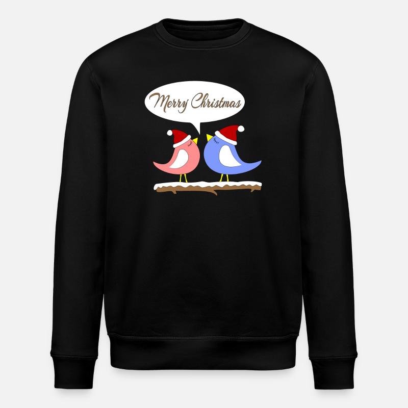 Noël avec des oiseaux amusants - Sweat bio ROLLER Stanley/Stella Unisexe - noir