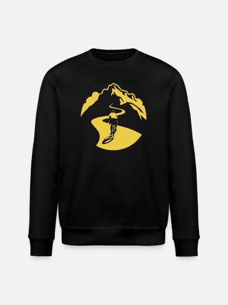 Cyclist on Mountain Road - Stanley/Stella ROLLER Unisex Organic Sweatshirt - black