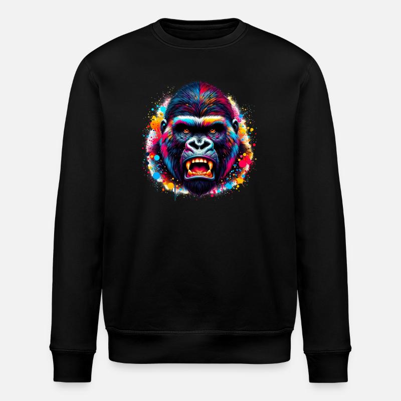 Gorilla - Stanley/Stella Unisex Bio-Sweatshirt ROLLER - Schwarz