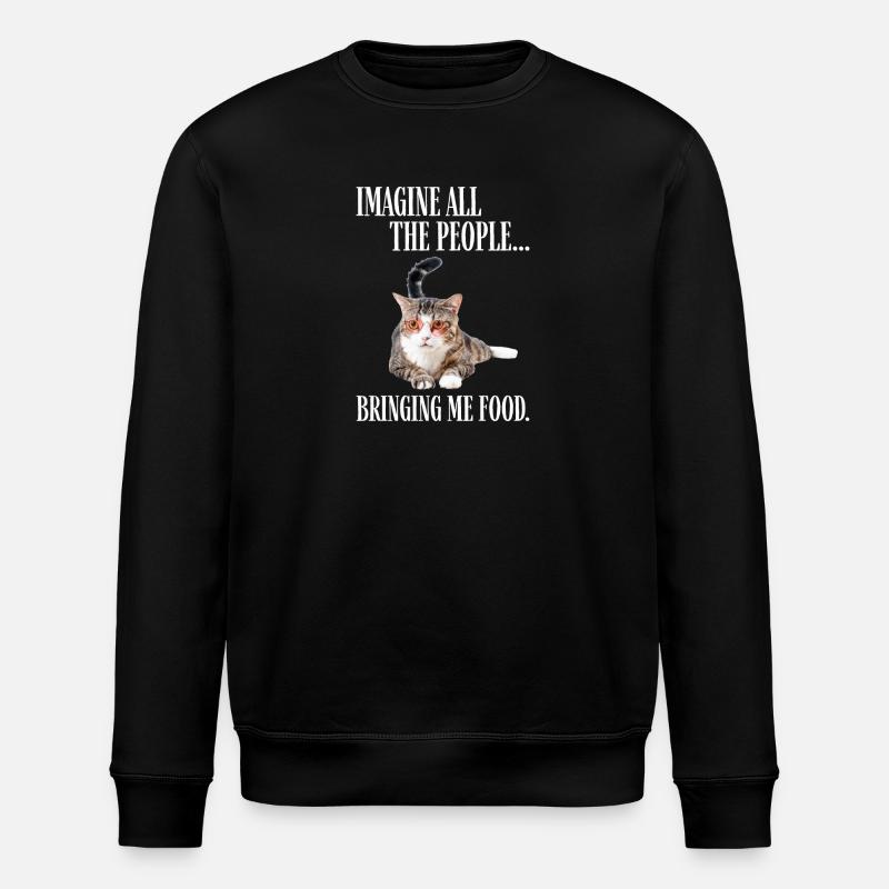 Katze mit Brille - Stanley/Stella Unisex Bio-Sweatshirt ROLLER - Schwarz