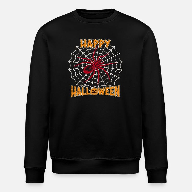 Halloween Spider Heart Design - Stanley/Stella ROLLER Unisex Organic Sweatshirt - black