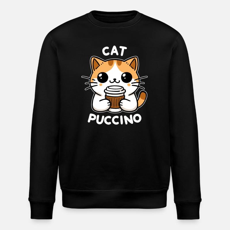 Catpuccino 2 (dark) - Stanley/Stella ROLLER Unisex Organic Sweatshirt - black