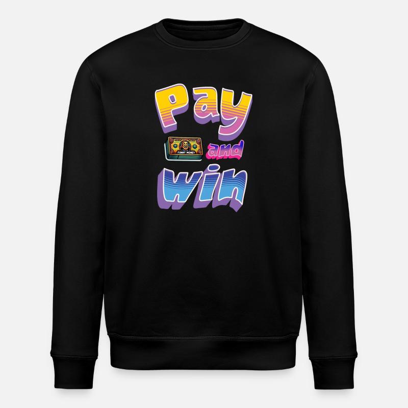Play and Win Retro Design - Stanley/Stella Unisex Bio-Sweatshirt ROLLER - Schwarz