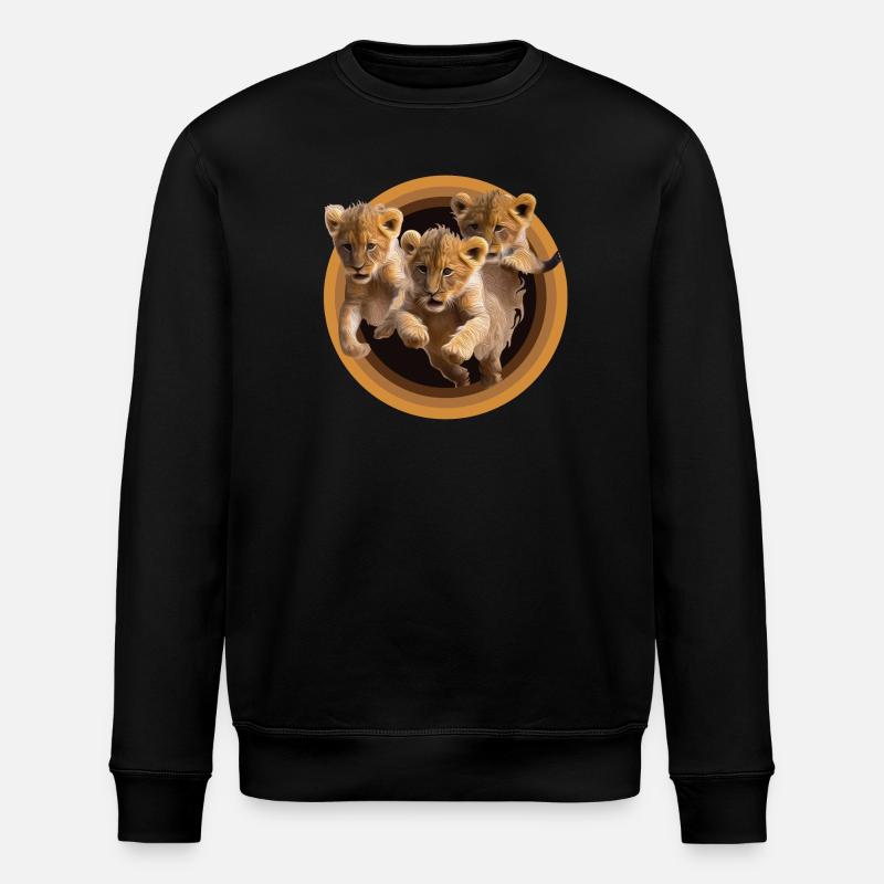 Löwenkinder wollen Spaß - Stanley/Stella Unisex Bio-Sweatshirt ROLLER - Schwarz