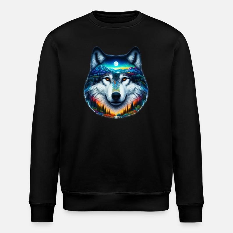 Wolf - Stanley/Stella Unisex Bio-Sweatshirt ROLLER - Schwarz