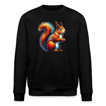 Eichhörnchen - Stanley/Stella Unisex Bio-Sweatshirt ROLLER - Schwarz - Vorne - Nik (191cm)