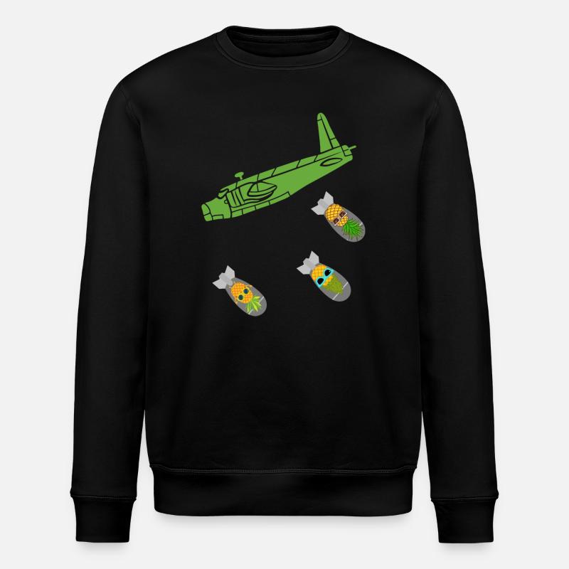 Avion bombe ananas vert - Sweat bio ROLLER Stanley/Stella Unisexe - noir