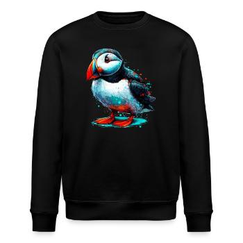 Papageitaucher - Stanley/Stella Unisex Bio-Sweatshirt ROLLER - Schwarz - Vorne - Nik (191cm)