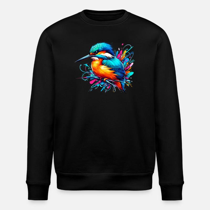 Kingfisher - Stanley/Stella ROLLER Unisex Organic Sweatshirt - black