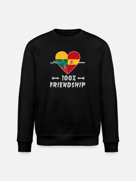 Lithuania and Spain 100% friendship - Stanley/Stella ROLLER Unisex Organic Sweatshirt - black