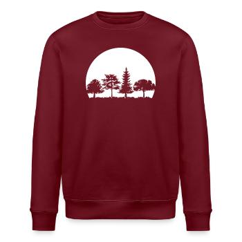 Wald Mond Mischwald Natur Eiche Buche Birke Fichte - Stanley/Stella Unisex Bio-Sweatshirt ROLLER - Burgunderrot - Vorne - Nik (191cm)
