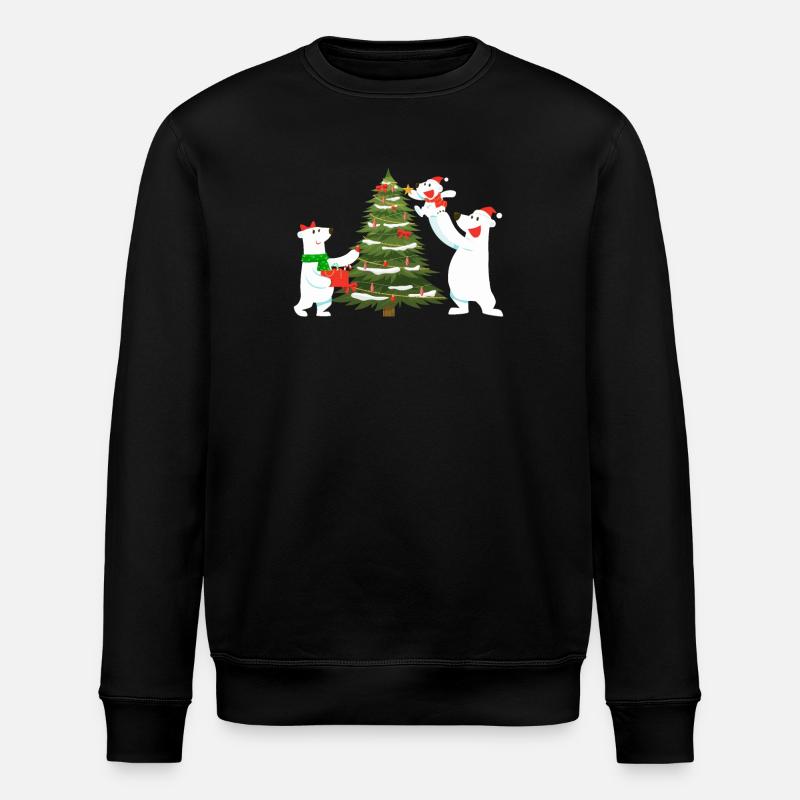 Eisbär Weihnachten - Stanley/Stella Unisex Bio-Sweatshirt ROLLER - Schwarz