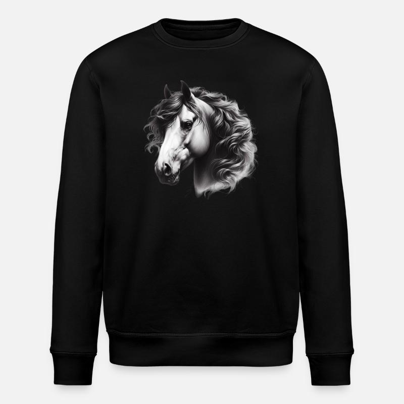 Pferd - Stanley/Stella Unisex Bio-Sweatshirt ROLLER - Schwarz