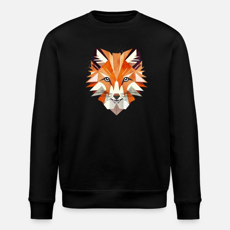 Fascinating fox in warm colours - Stanley/Stella ROLLER Unisex Organic Sweatshirt - black
