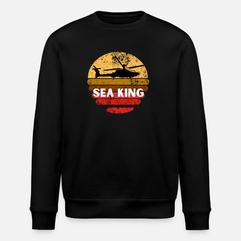 Sea King Sunset Hubschrauber - Stanley/Stella Unisex Bio-Sweatshirt ROLLER - Schwarz