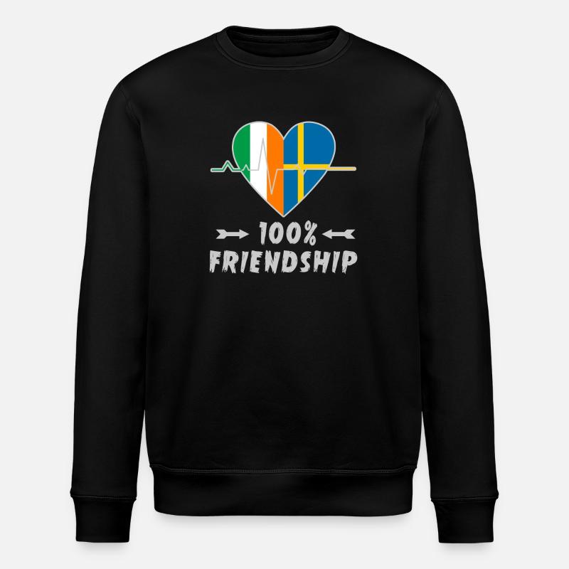 Irland und Schweden 100% Freundschaft - Stanley/Stella Unisex Bio-Sweatshirt ROLLER - Schwarz