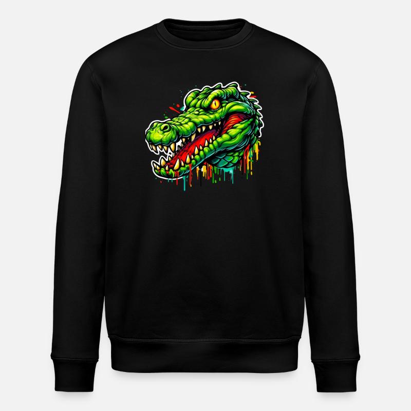 Alligator-Krokodil - Stanley/Stella Unisex Bio-Sweatshirt ROLLER - Schwarz