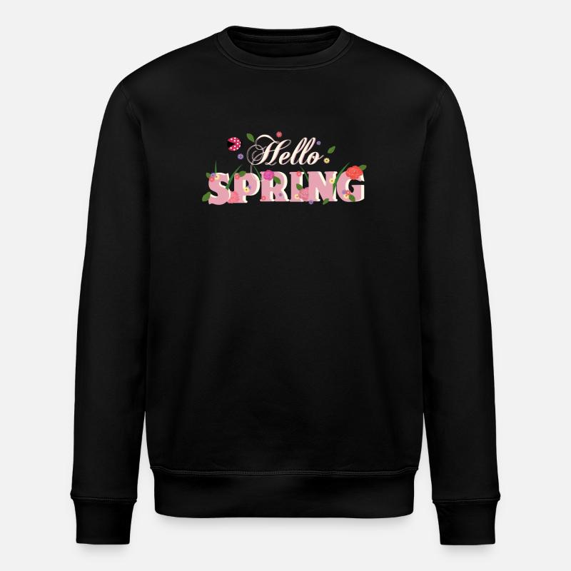 hello spring - Stanley/Stella ROLLER Unisex Organic Sweatshirt - black