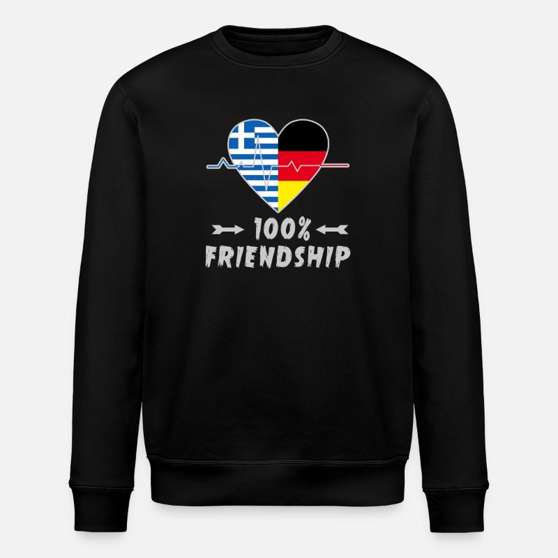 Greece and Germany 100% friendship - Stanley/Stella ROLLER Unisex Organic Sweatshirt - black