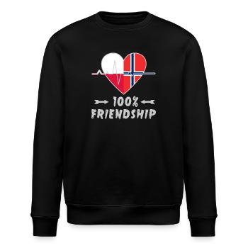Poland and Norway 100% friendship - Stanley/Stella ROLLER Unisex Organic Sweatshirt - black - Front - Nik (191cm)