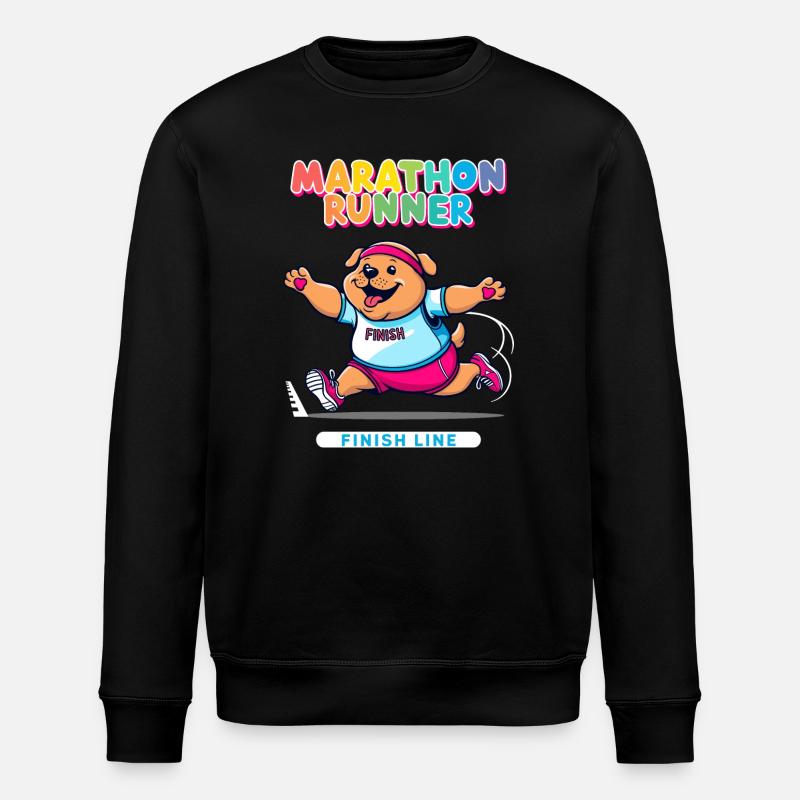 Dog Marathon Runner - Stanley/Stella ROLLER Unisex Organic Sweatshirt - black