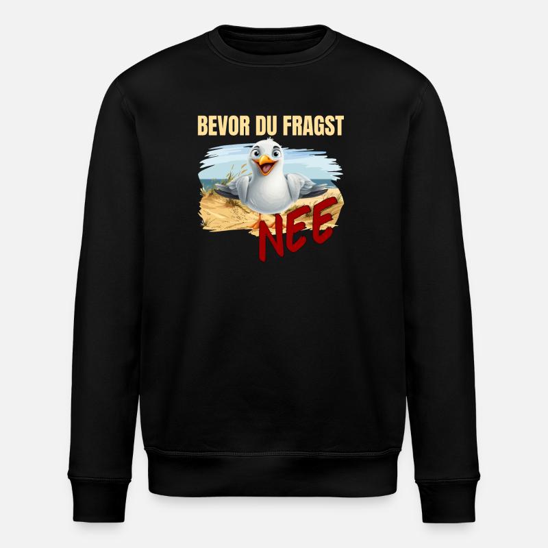 Bevor du fragst - Nee - Stanley/Stella Unisex Bio-Sweatshirt ROLLER - Schwarz