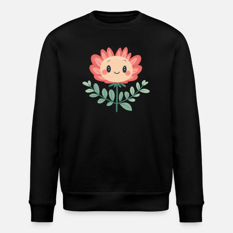 Fröhliche Blume - Stanley/Stella Unisex Bio-Sweatshirt ROLLER - Schwarz
