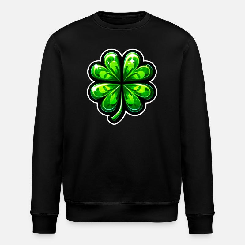 Vierblättriges Kleeblatt - Stanley/Stella Unisex Bio-Sweatshirt ROLLER - Schwarz