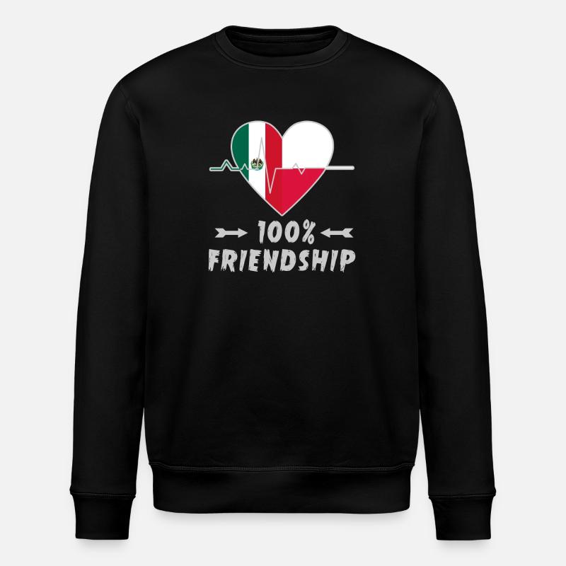Mexiko und Polen 100% Freundschaft - Stanley/Stella Unisex Bio-Sweatshirt ROLLER - Schwarz