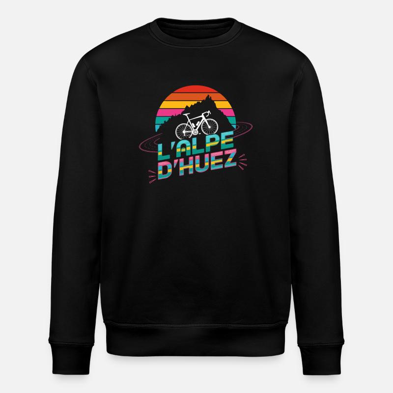 Alpe d’Huez Cycling Design - Stanley/Stella ROLLER Unisex Organic Sweatshirt - black