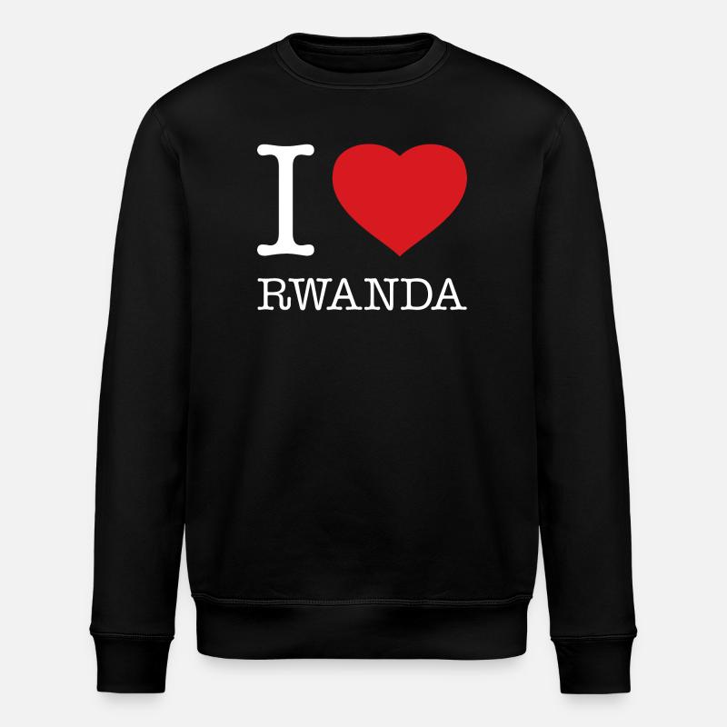 I LOVE RWANDA - Stanley/Stella ROLLER Unisex Organic Sweatshirt - black
