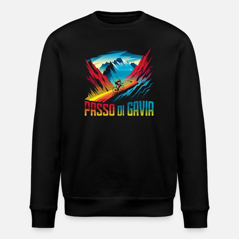 Gavia-Pass - Legendärer Aufstieg - Italien - Stanley/Stella Unisex Bio-Sweatshirt ROLLER - Schwarz