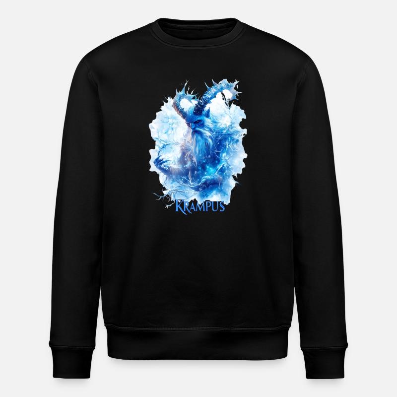 Krampus in einer Eislandschaft - Stanley/Stella Unisex Bio-Sweatshirt ROLLER - Schwarz
