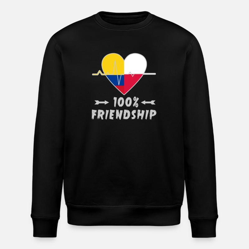 Kolumbien und Polen 100% Freundschaft - Stanley/Stella Unisex Bio-Sweatshirt ROLLER - Schwarz