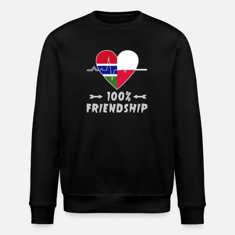 Gambia und Polen 100% Freundschaft - Stanley/Stella Unisex Bio-Sweatshirt ROLLER - Schwarz