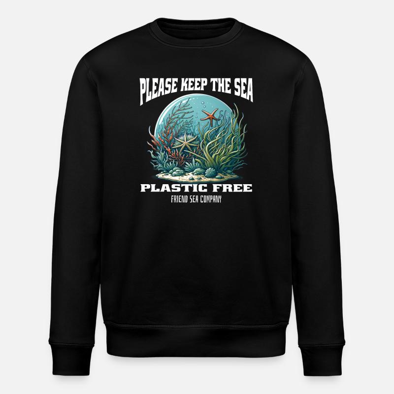 Plastik und Meer - Stanley/Stella Unisex Bio-Sweatshirt ROLLER - Schwarz