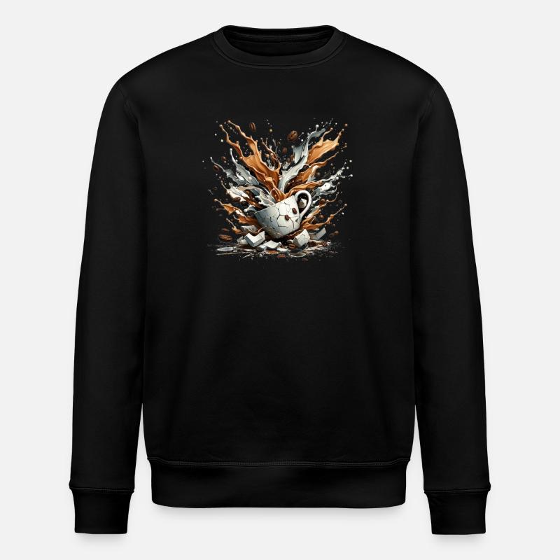 Exploded Coffee - 100% Caffeine - Stanley/Stella ROLLER Unisex Organic Sweatshirt - black