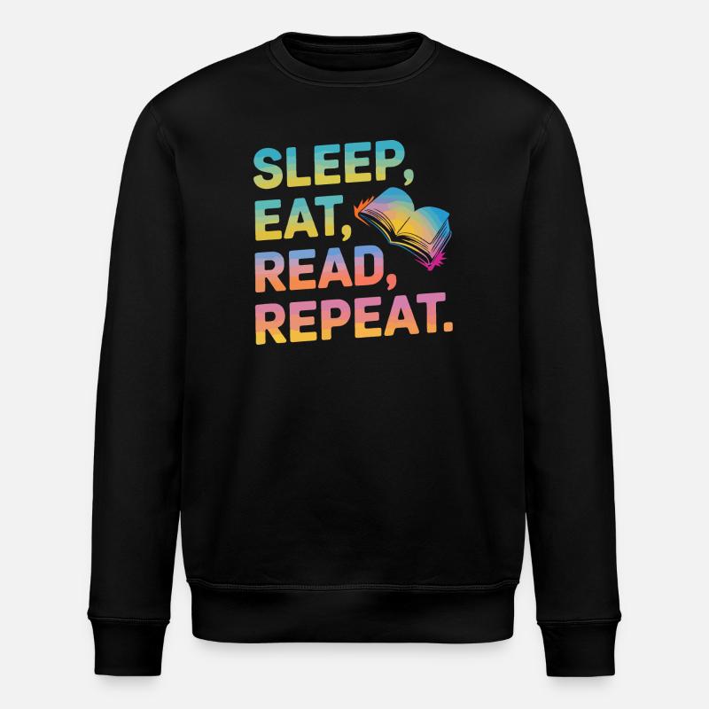 Dormir Manger Lire Répéter - Sweat bio ROLLER Stanley/Stella Unisexe - noir