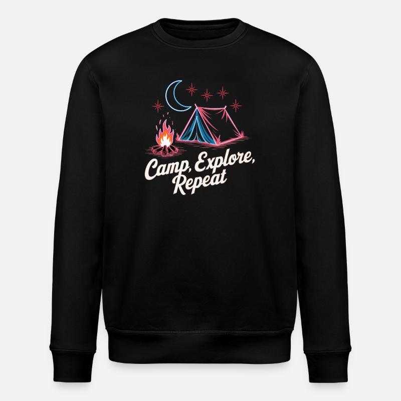 Camp Explore Repeat - Stanley/Stella ROLLER Unisex Organic Sweatshirt - black