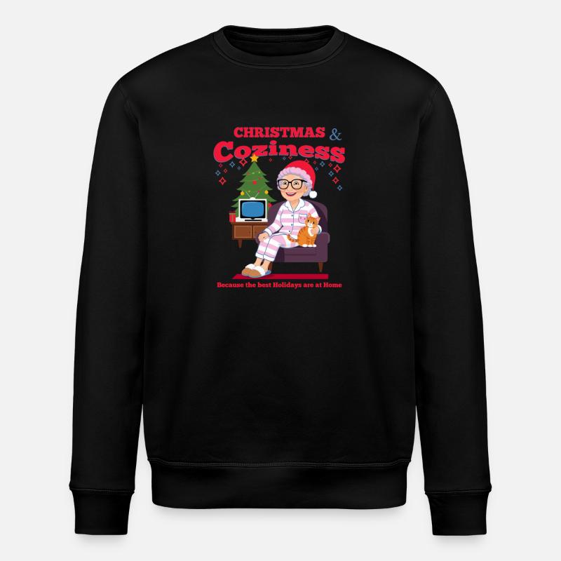 Weihnachten bei Oma - Stanley/Stella Unisex Bio-Sweatshirt ROLLER - Schwarz