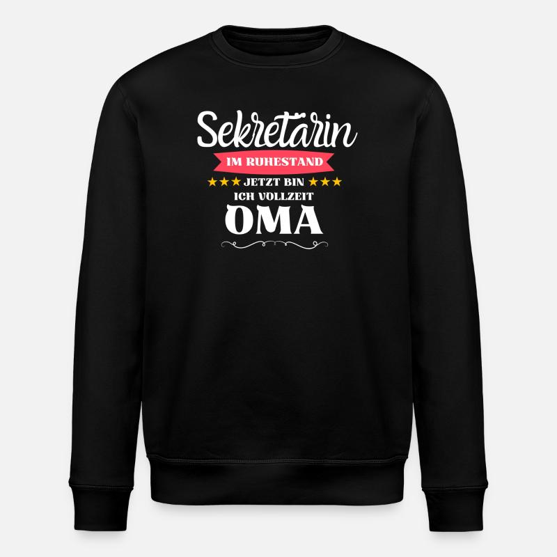Sekretärin Oma - Stanley/Stella Unisex Bio-Sweatshirt ROLLER - Schwarz