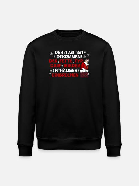 Weihnachten Dicker Weihnachtsmann - Stanley/Stella Unisex Bio-Sweatshirt ROLLER - Schwarz