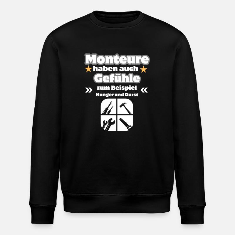 Monteure Gefühle - Stanley/Stella Unisex Bio-Sweatshirt ROLLER - Schwarz