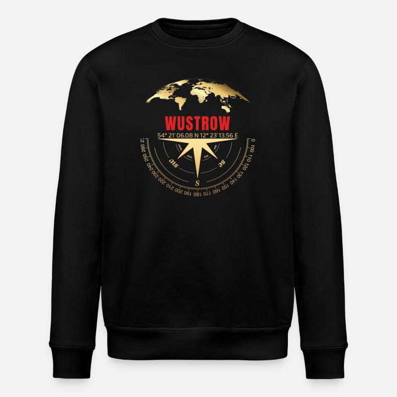 Koordinaten Wustrow - Stanley/Stella Unisex Bio-Sweatshirt ROLLER - Schwarz