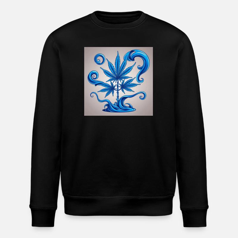 Chanvre bleu avec motif d’eau - Sweat bio ROLLER Stanley/Stella Unisexe - noir