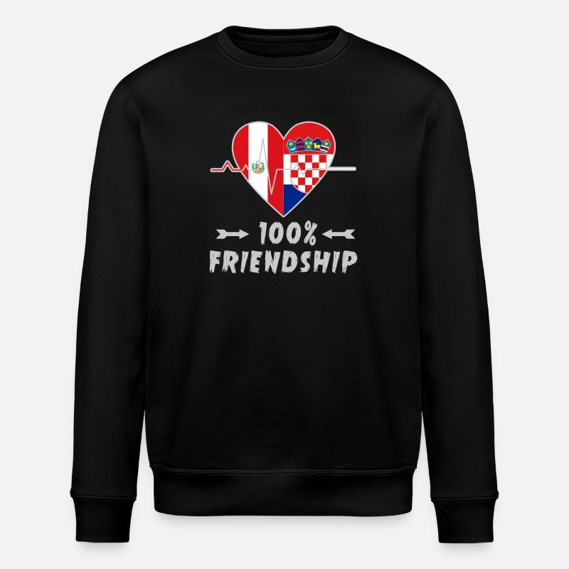 Peru and Croatia 100% friendship - Stanley/Stella ROLLER Unisex Organic Sweatshirt - black