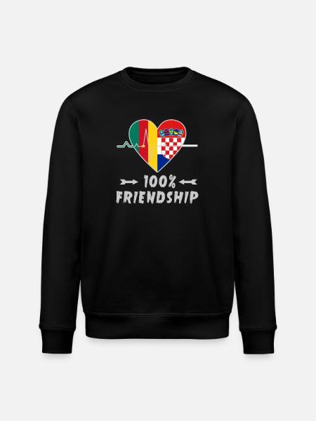 Cameroon and Croatia 100% friendship - Stanley/Stella ROLLER Unisex Organic Sweatshirt - black