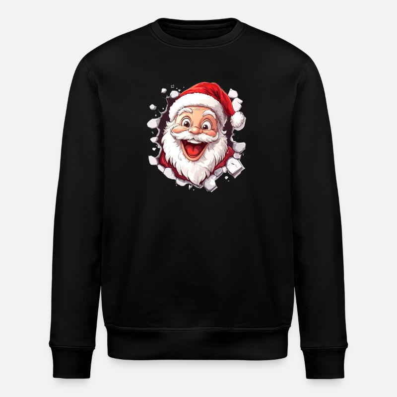 Fröhlicher Weihnachtsmann - Stanley/Stella Unisex Bio-Sweatshirt ROLLER - Schwarz