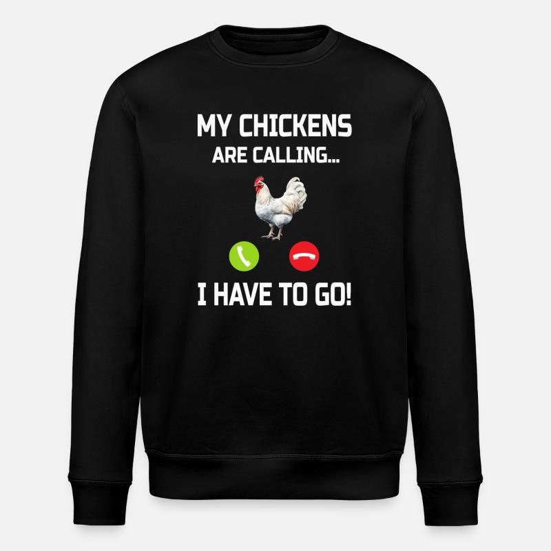 Chicken Chickens - Stanley/Stella ROLLER Unisex Organic Sweatshirt - black